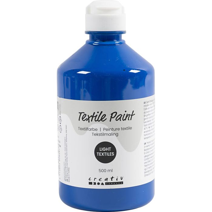 Textilfärg, semi opaque, primärblå, 500 ml/ 1 flaska