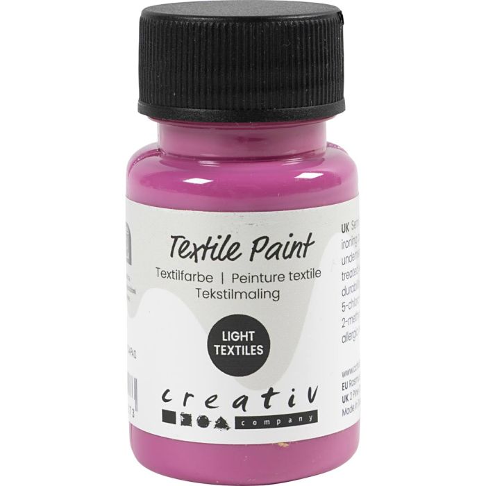 Textilfärg, semi opaque, rosa, 50 ml/ 1 flaska