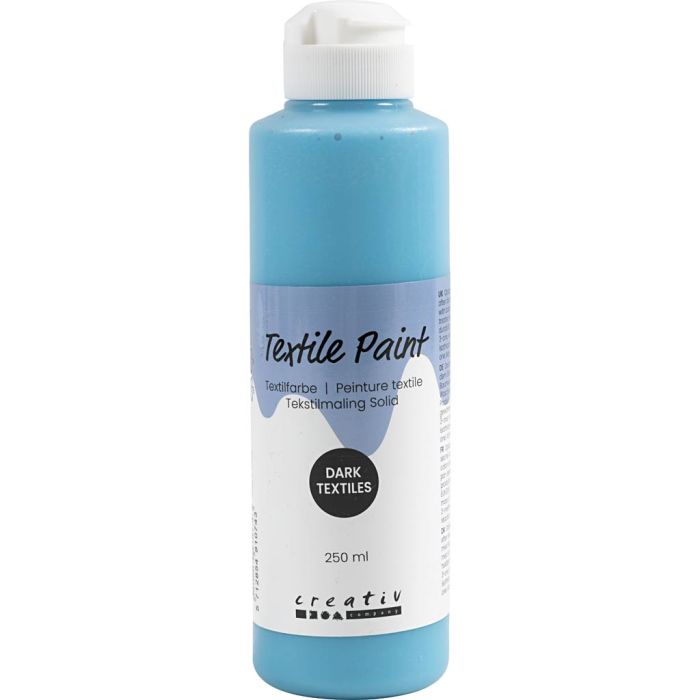 Textilfärg, täckande, turkosblå, 250 ml/ 1 flaska
