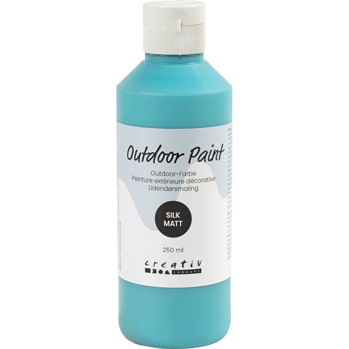 Utomhusfärg, silkesmatt, täckande, turquoise blue, 250 ml/ 1 flaska