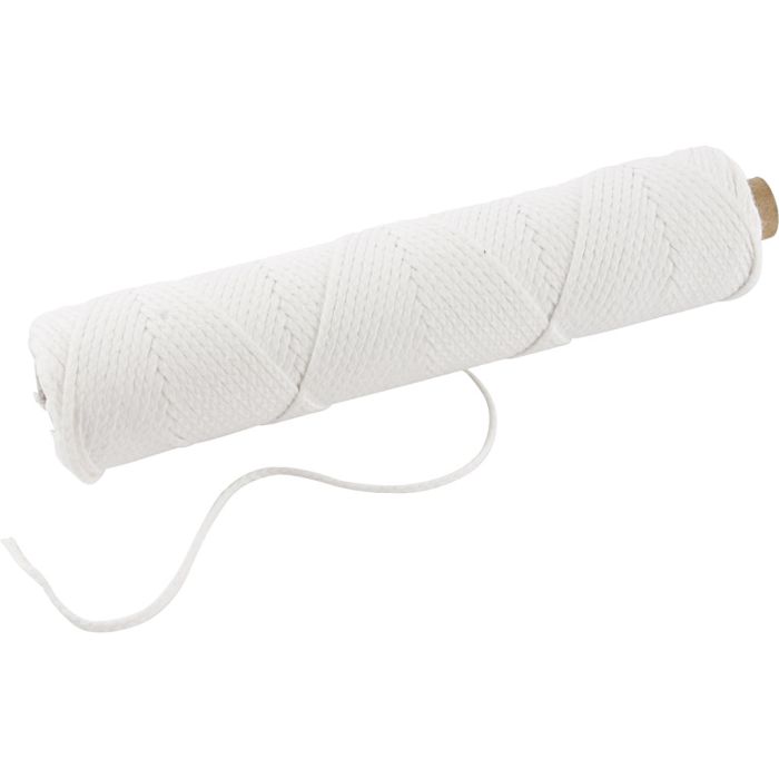 Veke, Lämpligt för ljus stöpta i dopp (dia. 22–30 mm) och ljus stöpta i form (dia. 60–80 mm) , 100 g, 50 m/ 1 rl.