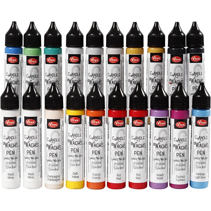 Ljusvax i målarflaskor, mixade färger, 20x28 ml/ 1 förp.