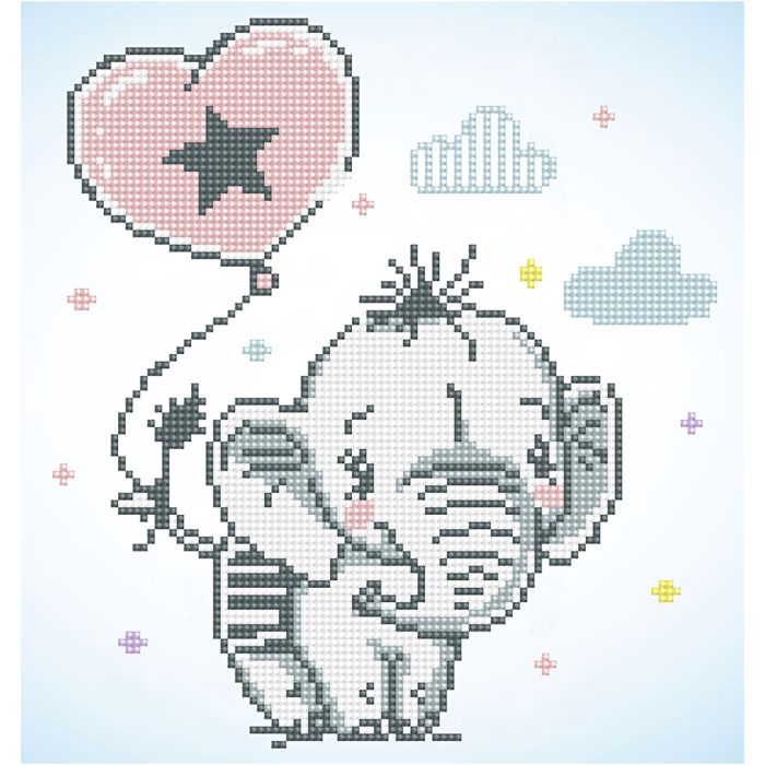 Diamond Dotz, Baby elefant, stl. 28x35,5 cm, 1 förp.