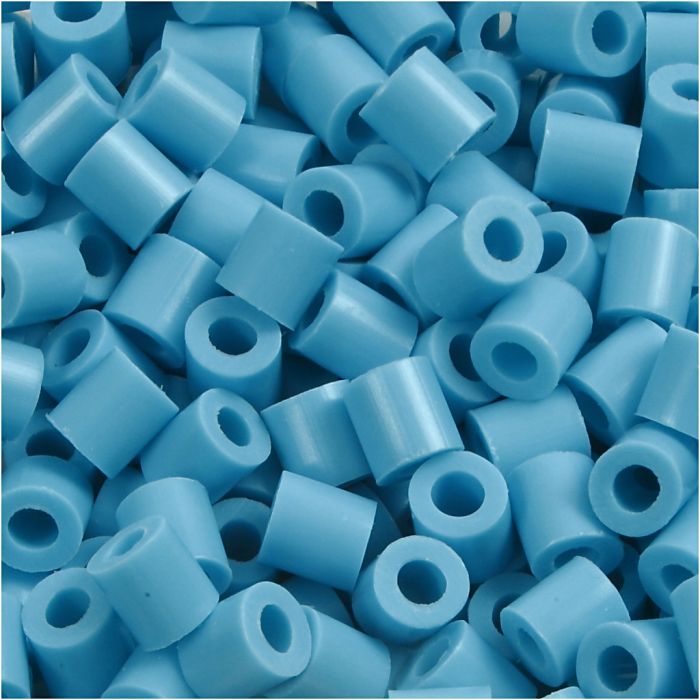 Rörpärlor, stl. 5x5 mm, Hålstl. 2,5 mm, medium, turkos (32256), 1100 st./ 1 förp.