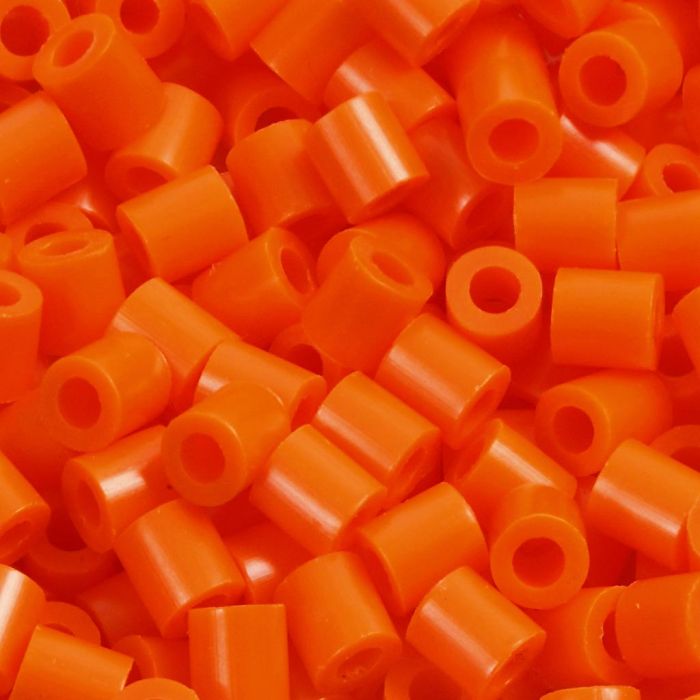 Rörpärlor, stl. 5x5 mm, Hålstl. 2,5 mm, medium, orange klar (32233), 1100 st./ 1 förp.