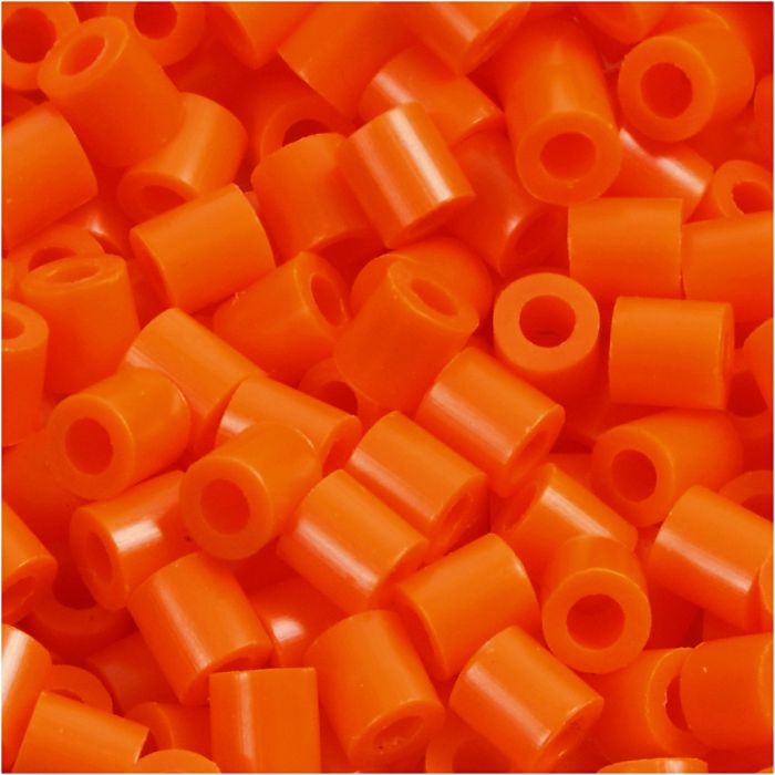 Rörpärlor, stl. 5x5 mm, Hålstl. 2,5 mm, medium, orange klar (32233), 1100 st./ 1 förp.