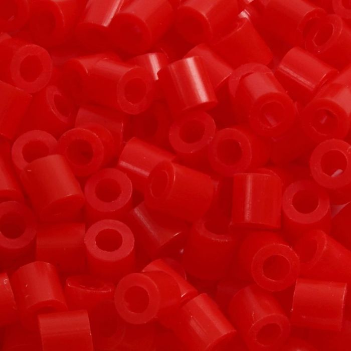 Rörpärlor, stl. 5x5 mm, Hålstl. 2,5 mm, medium, ljusröd (32225), 1100 st./ 1 förp.