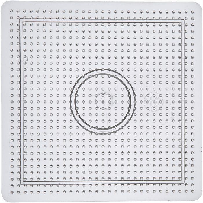 Pärlplattor, stl. 14,5x14,5 cm, medium, klar, 1 st.