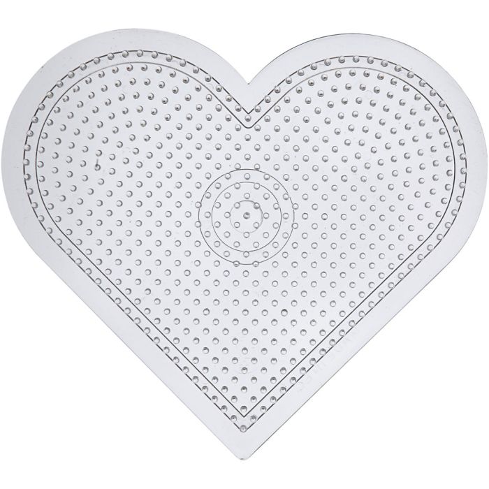 Pärlplattor, hjärta, stl. 15 cm, medium, klar, 10 st./ 1 förp.