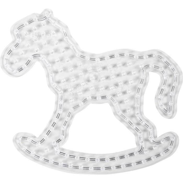 Pärlplattor, gunghäst, H: 16,5 cm, B: 18,5 cm, JUMBO, klar