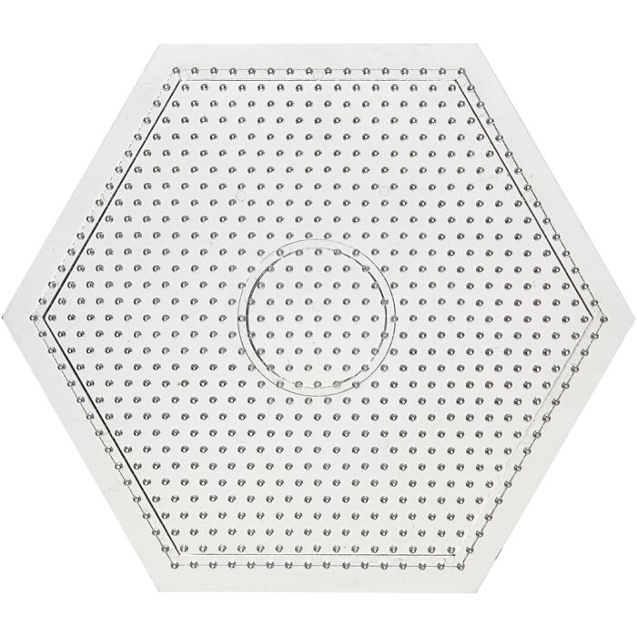 Pärlplattor, stor sexkantig, stl. 15x15 cm, medium, klar, 1 st.