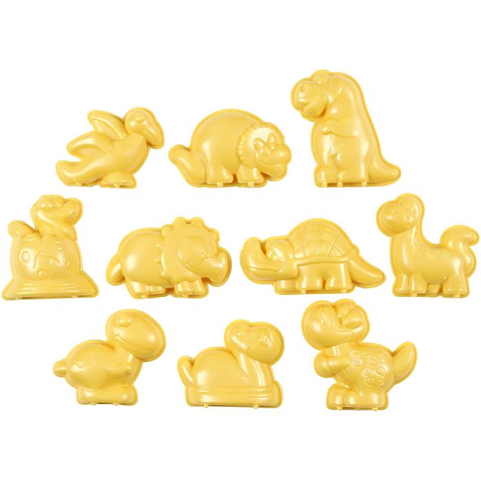Sandformar, dinosurier, stl. 4,5-6 cm, 10 st./ 1 förp.