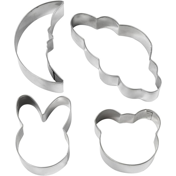 Utsticksform, moln, hare, björn, måne, H: 10 cm, 4 st./ 1 förp.