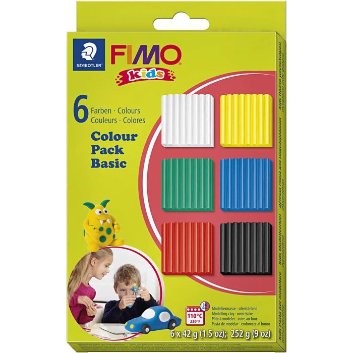FIMO® Kids Clay, standardfärger, 6x42 g/ 1 förp.