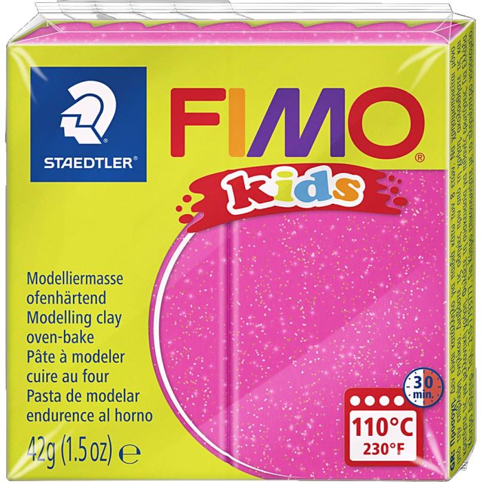 FIMO® Kids Clay, glitter, rosa, 42 g/ 1 förp.
