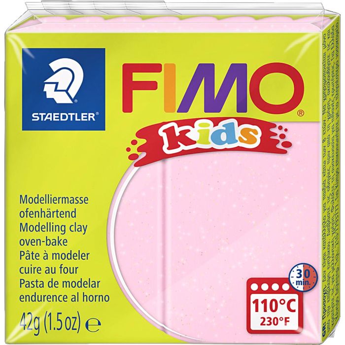 FIMO® Kids Clay, glitter, pärlröd, 42 g/ 1 förp.