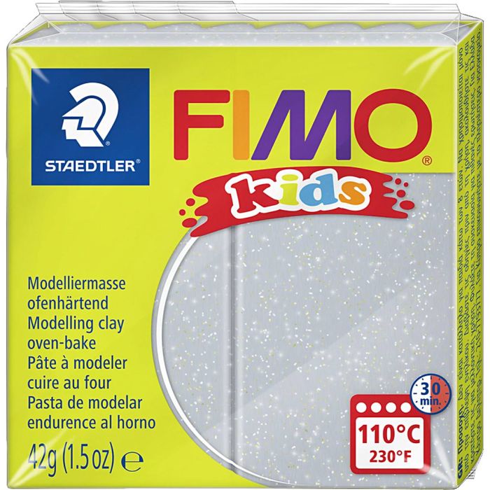 FIMO® Kids Clay, glitter, silver, 42 g/ 1 förp.