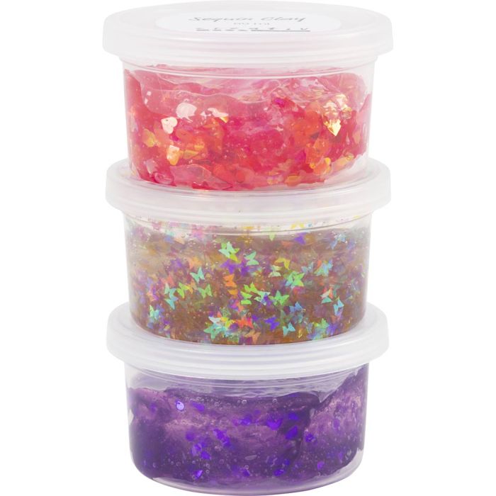 Sequin Clay, lila/pink harmoni, 3x60 g/ 1 förp.