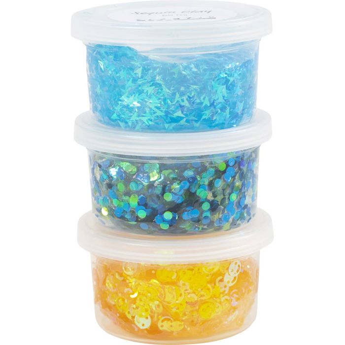 Sequin Clay, blå/grön harmoni, 3x60 g/ 1 förp.