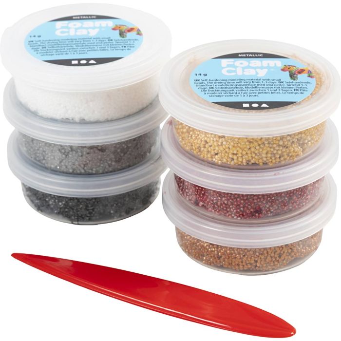 Foam Clay® , metallic, brun harmoni, 84 g, 6x14 g/ 1 förp.