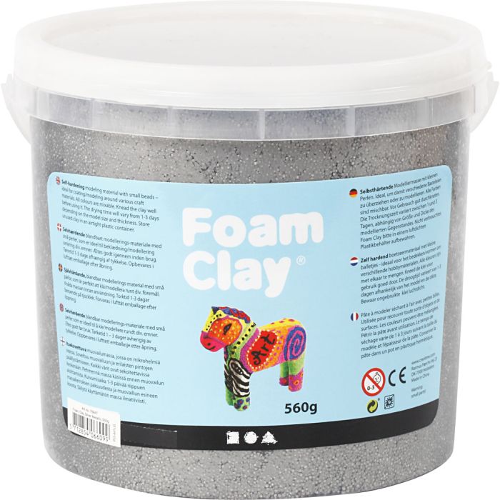Foam Clay® , metallic, silver, 560 g/ 1 hink