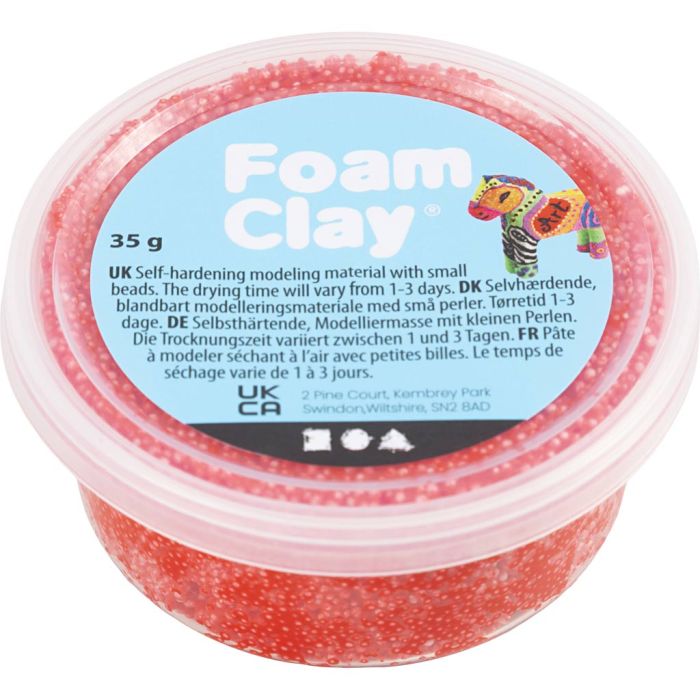 Foam Clay® , röd, 35 g/ 1 burk