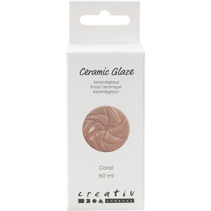 Keramikglasyr, 984-1101 °C, täckande, coral, 60 ml/ 1 burk