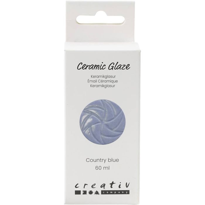 Keramikglasyr, 984-1101 °C, täckande, country blue, 60 ml/ 1 burk