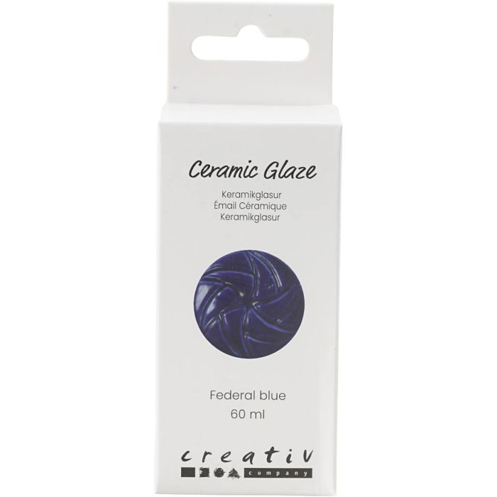 Keramikglasyr, 984-1101 °C, täckande, federal blue, 60 ml/ 1 burk