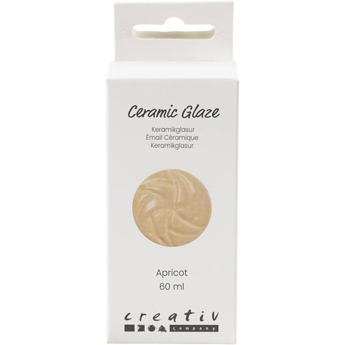 Keramikglasyr, 984-1101 °C, täckande, apricot, 60 ml/ 1 burk