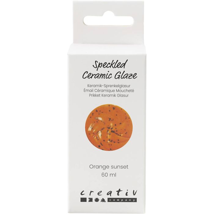 Prickig Keramikglasyr, 999-1060 °C, täckande, orange sunset, 60 ml/ 1 burk