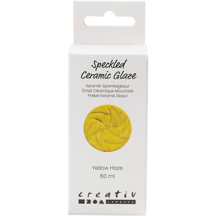 Prickig Keramikglasyr, 999-1060 °C, täckande, Yellow haze, 60 ml/ 1 burk