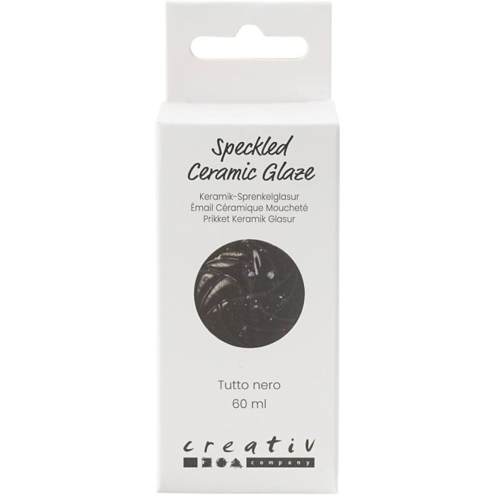 Prickig Keramikglasyr, 999-1060 °C, täckande, tutto nero, 60 ml/ 1 burk