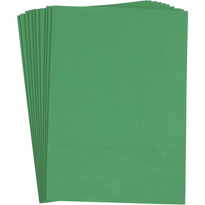 Dekorgummi, A4, ark 210x297 mm, tjocklek 2 mm, mörkgrön, 10 ark/ 1 förp.