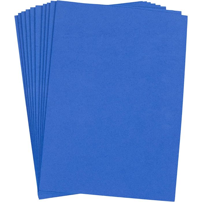 Dekorgummi, A4, ark 210x297 mm, tjocklek 2 mm, mörkblå, 10 ark/ 1 förp.