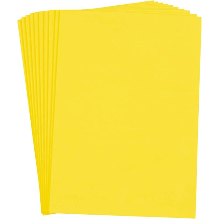Dekorgummi, A4, ark 210x297 mm, tjocklek 2 mm, gul, 10 ark/ 1 förp.