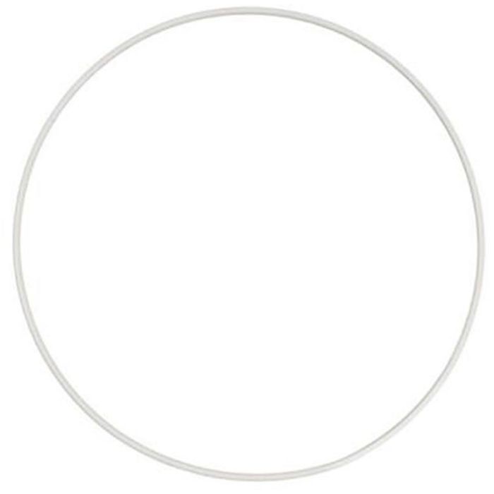 Ring i metall, Dia. 12 cm, vit, 1 st.