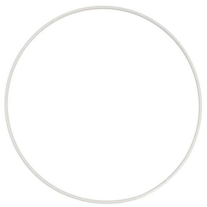 Ring i metall, Dia. 18 cm, tjocklek 3 mm, vit, 1 st.