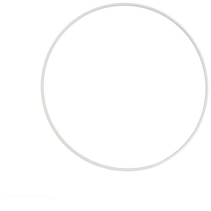 Ring i metall, Dia. 22 cm, vit, 1 st.