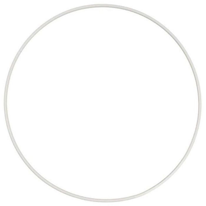 Ring i metall, Dia. 25 cm, vit, 1 st.