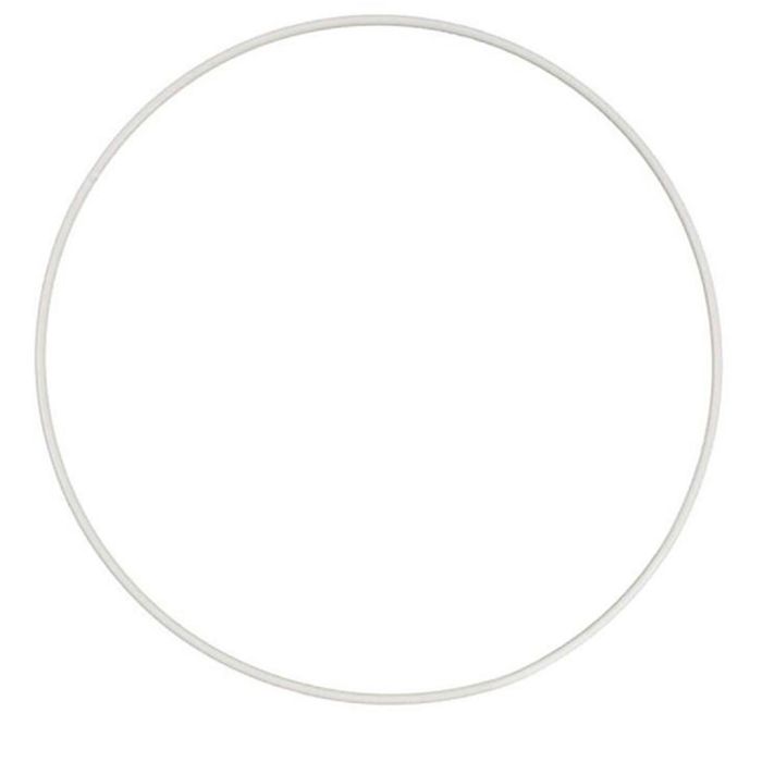 Ring i metall, Dia. 35 cm, vit, 1 st.
