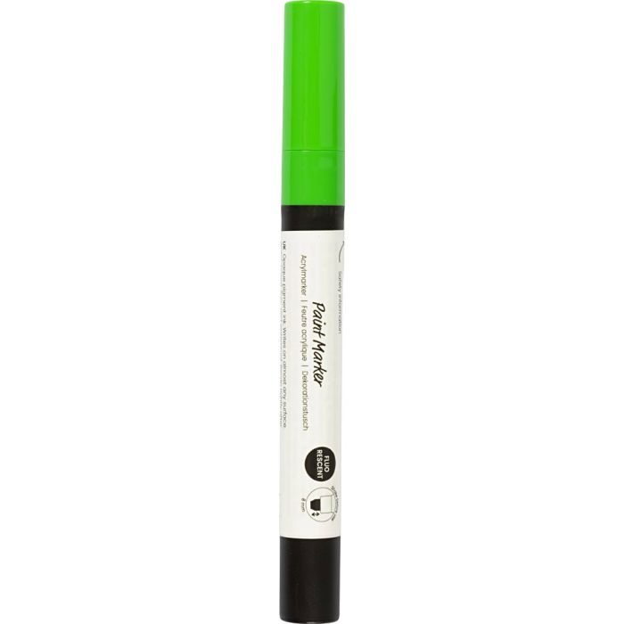 Dekorativ tuschpenna, spets 8 mm, fluo green, 1 st.