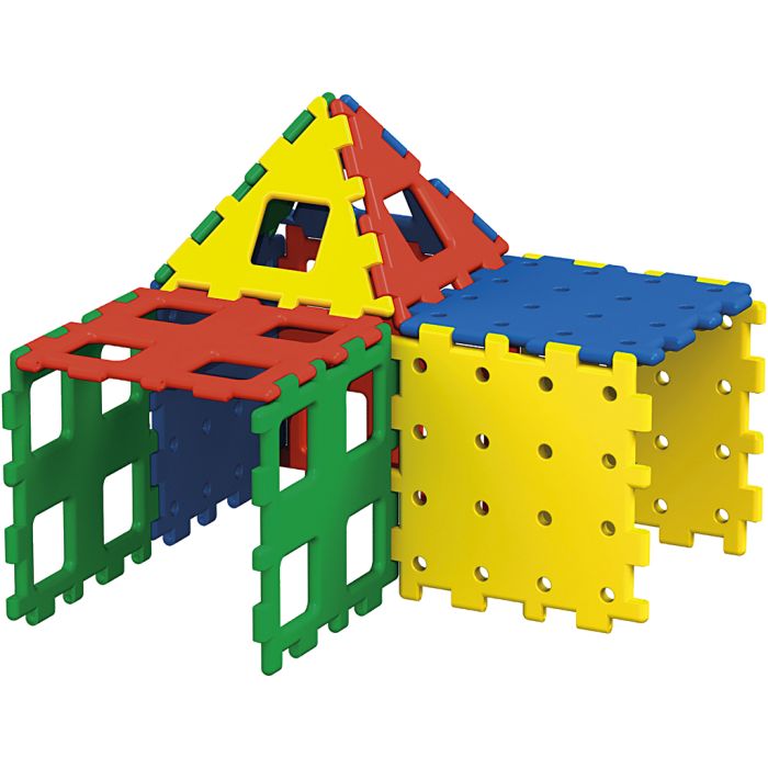 Polydron XL, stl. 36-40 cm, mixade färger, 36 delar/ 1 set