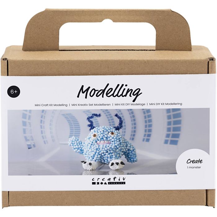 Mini DIY Kit Modellera, Monster Bobby, ljusblå, 1 förp.