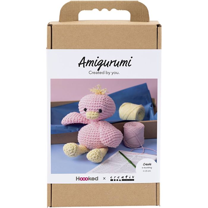 DIY Kit Amigurumi , Anka, ljusrosa, ljusgul, 1 förp.