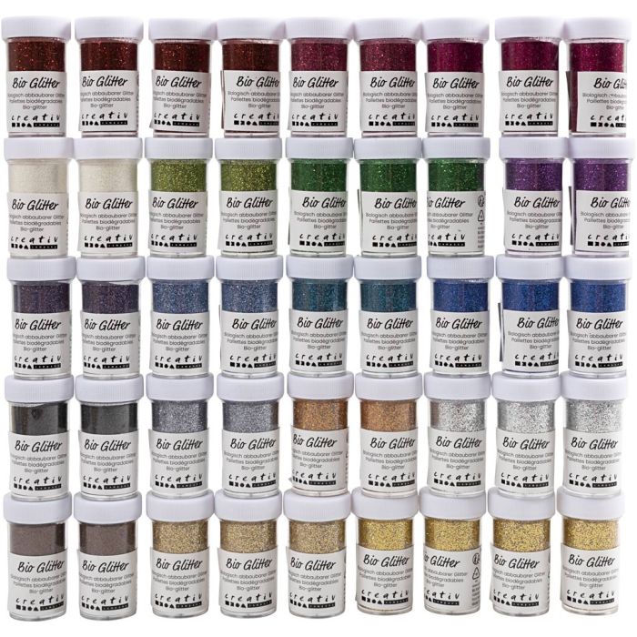 Bio-glimmer, mixade färger, 46x27 ml/ 1 förp.