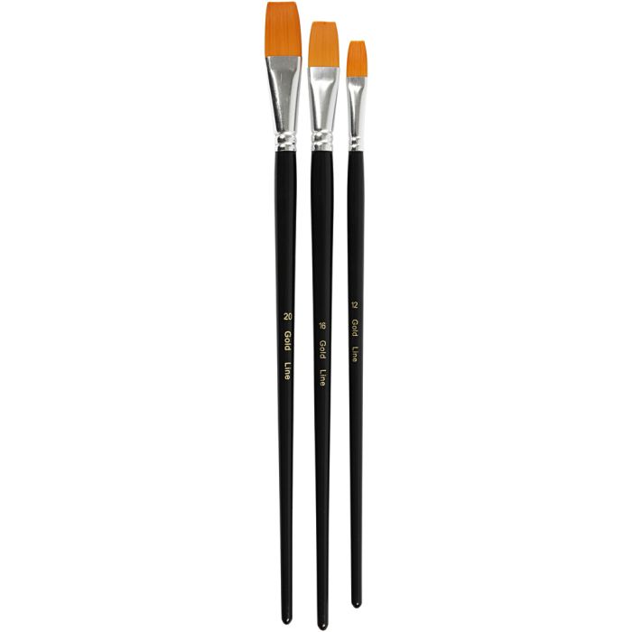 Gold Line-penslar, 12+16+20, L: 30-33 cm, B: 12-20 mm, platta, 3 st./ 1 förp.