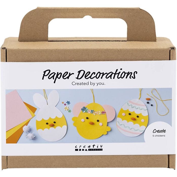 Mini DIY Kit pappersdekoration, kartong med dekoration, 1 set