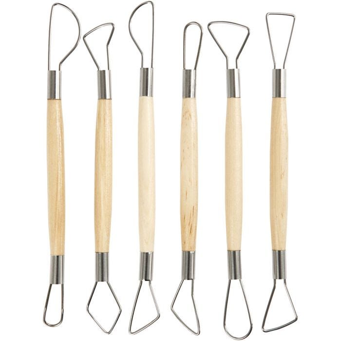 Lerslingverktyg, Rundade kanter, L: 20 cm, 6 st./ 1 förp.