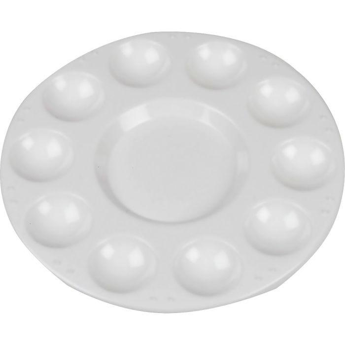 Palett, Rund palett, med 11 fack, Dia. 17 cm, vit, 10 st./ 1 förp.